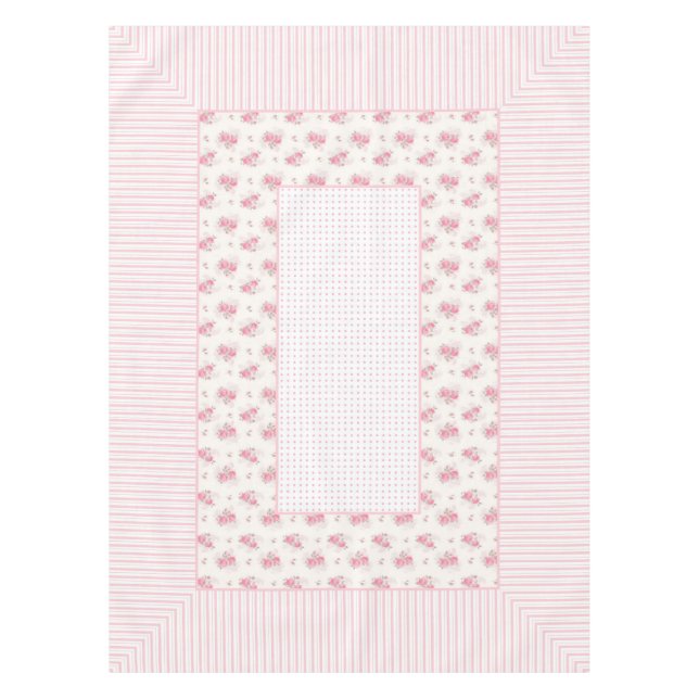 Vintage Blütenpracht, Tischdecken mit Linien und P (Vorderseite)