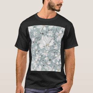 Vintage Blütentextur Nahtloses Muster T-Shirt