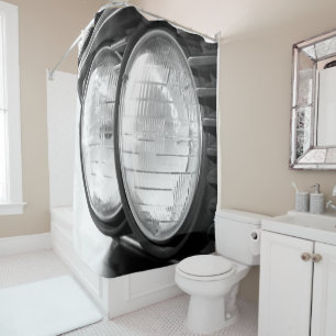 Vintage BMW-Scheinwerfer Duschvorhang