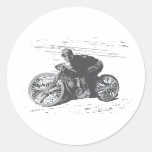 Vintage-Board-Track-Motorrad-Rennfahrer#3 Runder Aufkleber