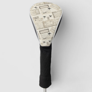 Vintage-Boarding-Pass-Reisemuster Golf Headcover