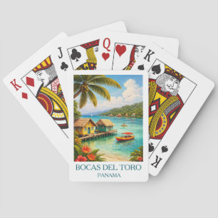 Vintage Bocas del Toro Panama Reise Tropisch Spielkarten