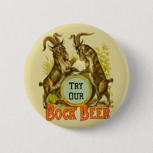 Vintage-Bockbierposter: Antike Goat Saloon Bar Button