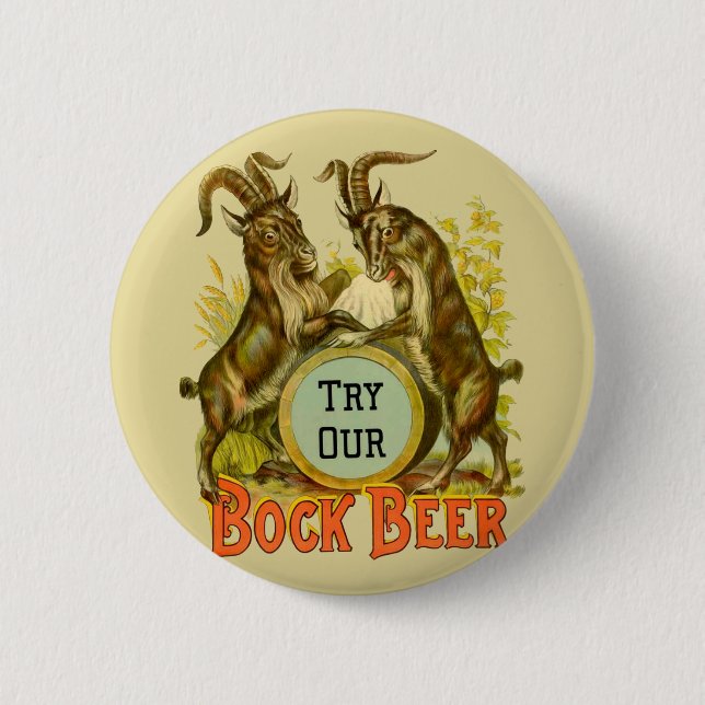 Vintage-Bockbierposter: Antike Goat Saloon Bar  Button (Vorderseite)