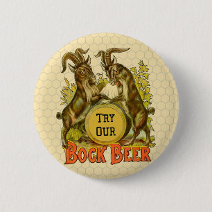 Vintage-Bockbierposter: Antike Ziegen-Saloon-Bar Button