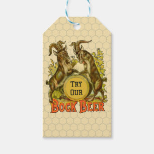 Vintage-Bockbierposter: Antike Ziegen-Saloon-Bar Geschenkanhänger