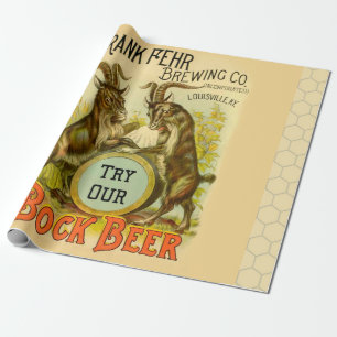 Vintage-Bockbierposter: Antike Ziegen-Saloon-Bar  Geschenkpapier