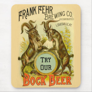 Vintage-Bockbierposter: Antike Ziegen-Saloon-Bar Mousepad