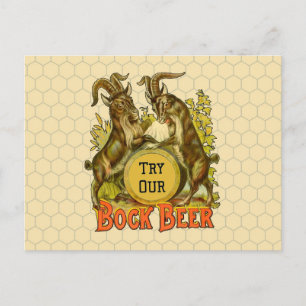 Vintage-Bockbierposter: Antike Ziegen-Saloon-Bar Postkarte