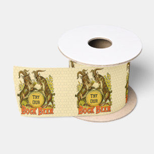Vintage-Bockbierposter: Antike Ziegen-Saloon-Bar  Satinband
