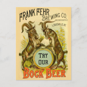 Vintage-Bockbierposter: Antiquität Ziege Saloon Ba Postkarte