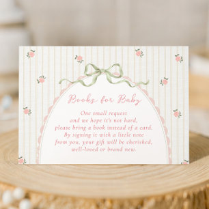 Vintage-Bogen-Bücher für Baby-Beilagekarte Begleitkarte