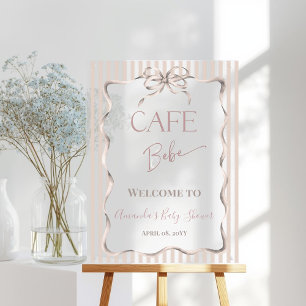 Vintage-Bogen-Cafe-Bebe-Kaffee-Baby-Shower-Willkom Acrylschild