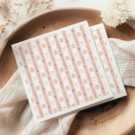 Vintage-Bogen Rosa Floral Mädchen-Baby-Party Serviette