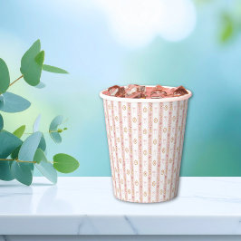Vintage-Bogen Rosa Florales Babyshower Pappbecher