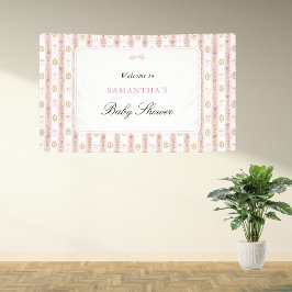 Vintage-Bogen Rosa Florales Babyshower-Willkommens Banner