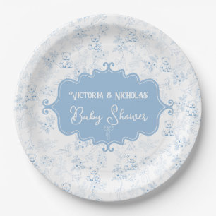 Vintage-Bogen-Teddybär-Baby-Party Pappteller