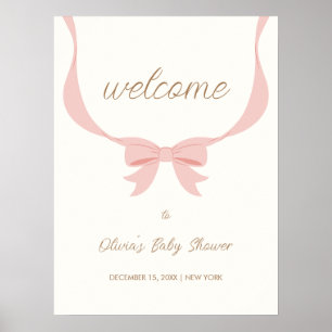Vintage-Bogenband-Baby-Party-Empfang Poster