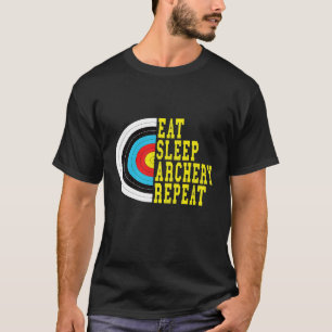Vintage-Bogenschieß-Zitat Essen Schlafen Bogensch T-Shirt
