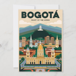 Vintage Bogotá Kolumbien Herz der Anden Retro Feiertagskarte
