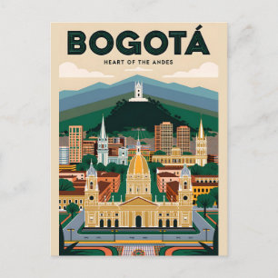 Vintage Bogotá Kolumbien Herz der Anden Retro Postkarte