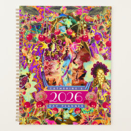 Vintage Bohemian Goddess Neon 2026 Day Planner Planer