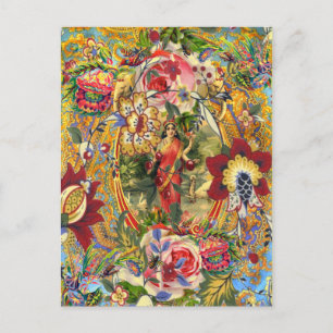 Vintage Bohemian Göttin Postkarte