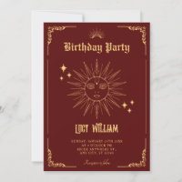 Vintage-Bohemien-Kunst mystische Sonnen-Geburtstag