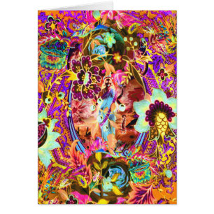 Vintage Bohemische Goddess Neon Grußkarte