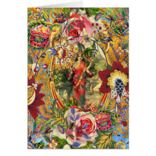 Vintage Bohemische Grußkarte