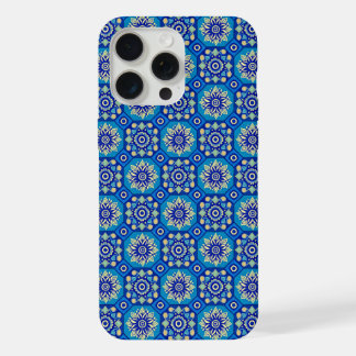 Vintage Boho Blaue Blumengestaltung iPhone 15 Pro Max Hülle