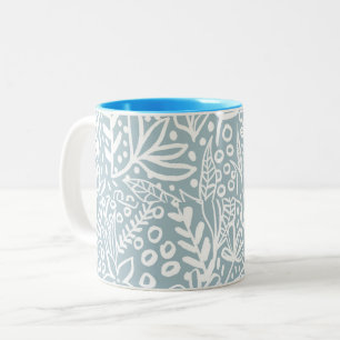 Vintage-Boho-Blumen- & Schmetterlings-Kaffeetasse Zweifarbige Tasse