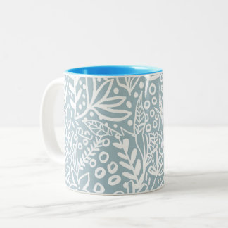 Vintage-Boho-Blumen- & Schmetterlings-Kaffeetasse Zweifarbige Tasse