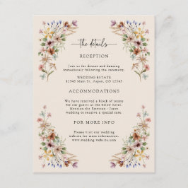 Vintage Boho-Blumendetails Begleitkarte