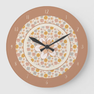 Vintage Boho Blumenkinderzimmer Hallo Baby Custom Große Wanduhr