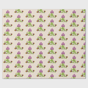 Vintage Boho Blumenmuster 60er Geschenkpapier