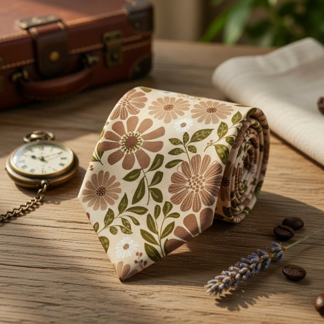 Vintage Boho Blumenmuster Krawatte (Von Creator hochgeladen)