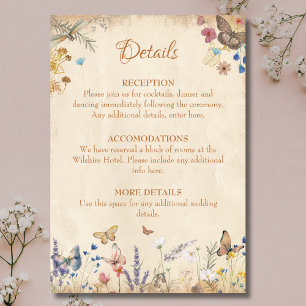 Vintage Boho Butterfly Garden Einschließungskarte Begleitkarte