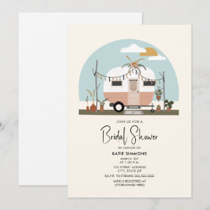 Vintage Boho-Camping-Braut-Shower Einladung