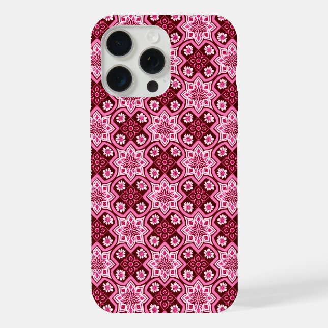 Vintage Boho-Chic-Blumenmuster iPhone Hülle (Rückseite)