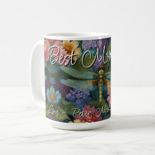 Vintage Boho-Chic Pastell-Blumen-Garten-Libelle Kaffeetasse
