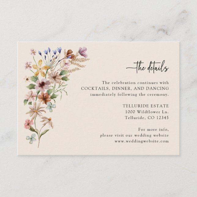 Vintage Boho Detail-Abschlusskarten Begleitkarte (Vorderseite)