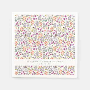 Vintage Boho Fahrrad Florales Benutzerdefiniertes Serviette