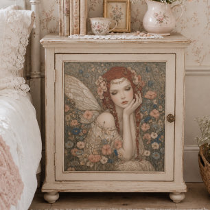 Vintage-Boho-Fee im Wildblumengarten-Decoupage Seidenpapier