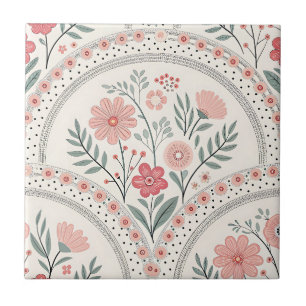 Vintage Boho Floral Botanisch Fliese
