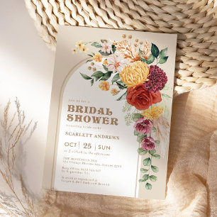Vintage Boho Florales Laub Grüner Brautabschied Einladung