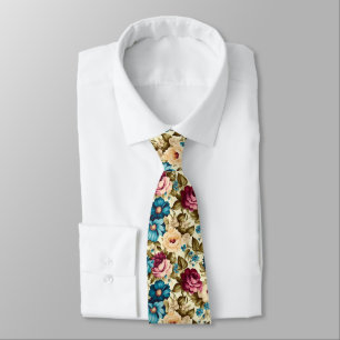 Vintage Boho französische antike Blumen Krawatte