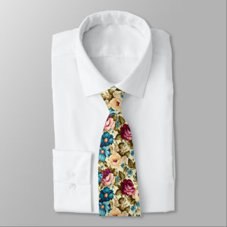 Vintage Boho französische antike Blumen Krawatte