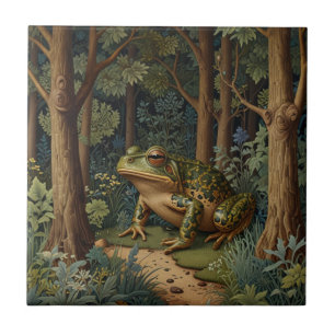 Vintage Boho-Frosch Wald Waldlandschaft Fliese