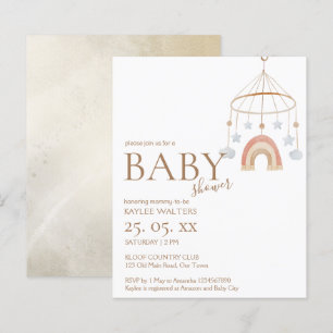 Vintage Boho-Mobile Budget-Babyparty-Einladung